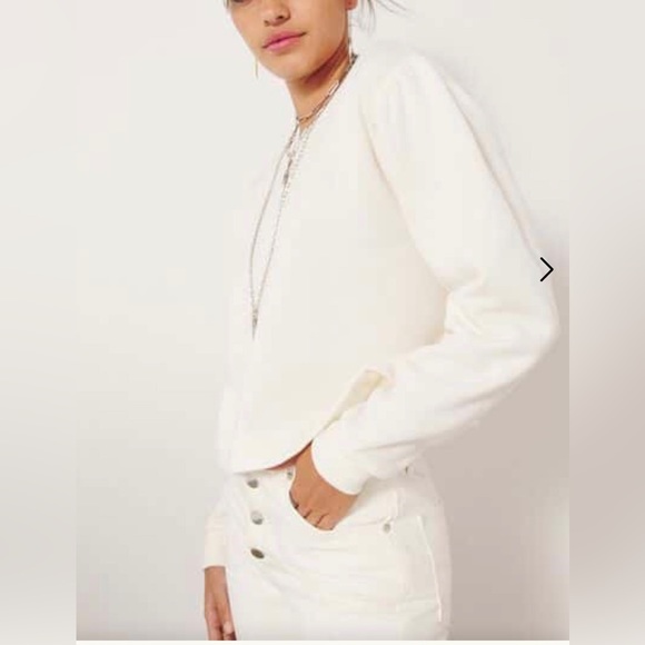 NWT BA&SH FEY CROPPED SUPER SOFT LOW BACK SWEATSHIRT - Picture 3 of 12